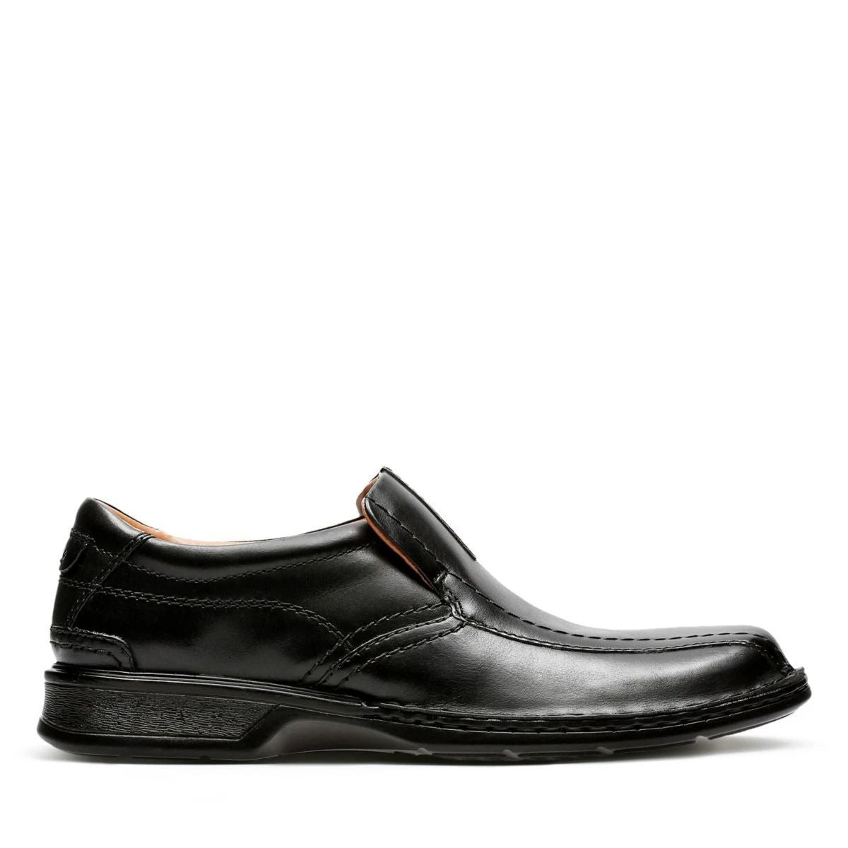 CLARKS Escalade Step Black Leather Mens Clarks Collection